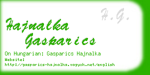 hajnalka gasparics business card